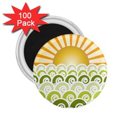 Along The Green Waves 2 25  Button Magnet (100 Pack) by tees2go