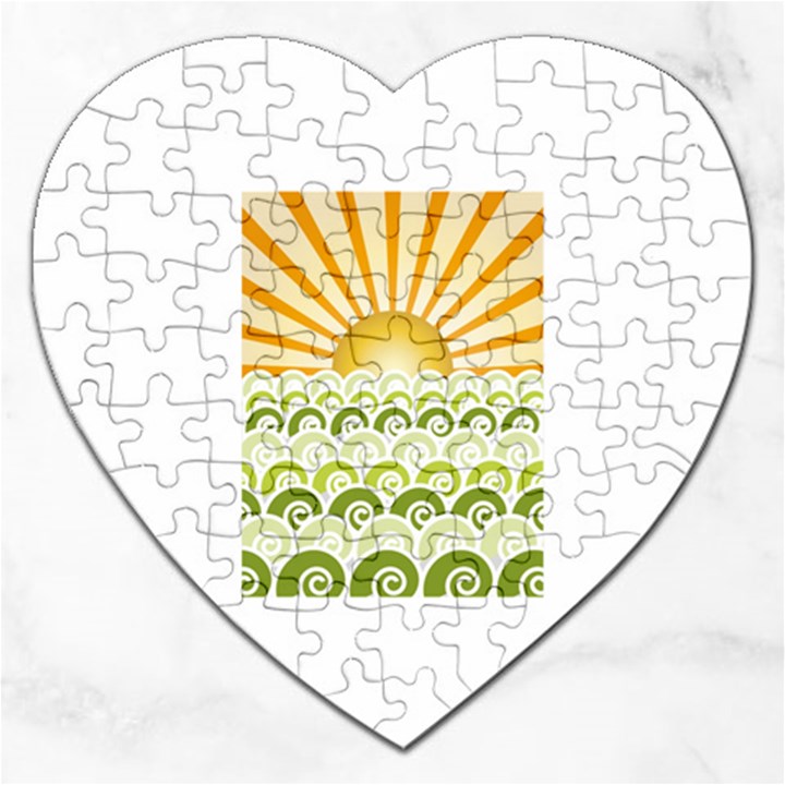 Along The Green Waves Jigsaw Puzzle (Heart)