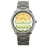 Along The Green Waves Sport Metal Watch Front