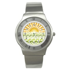 Along The Green Waves Stainless Steel Watch (unisex) by tees2go