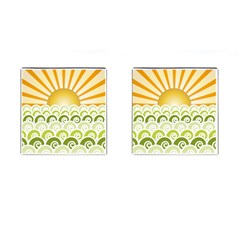 Along The Green Waves Cufflinks (square)