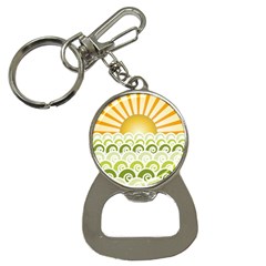 Along The Green Waves Bottle Opener Key Chain by tees2go