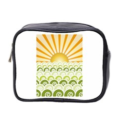 Along The Green Waves Mini Travel Toiletry Bag (two Sides)