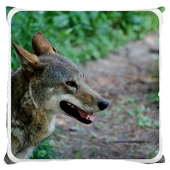 Red Wolf Large Cushion Case (two Sides) by AnimalLover