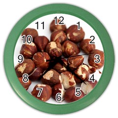 Hazelnuts Wall Clock (color) by hlehnerer