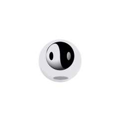 Yin Yang 1  Mini Button Magnet by hlehnerer