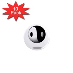 Yin Yang 1  Mini Button Magnet (10 Pack)