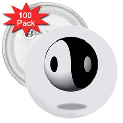 Yin Yang 3  Button (100 Pack) by hlehnerer