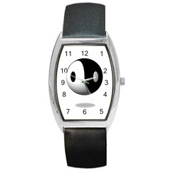 Yin Yang Tonneau Leather Watch by hlehnerer