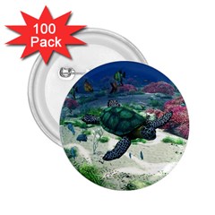 Sea Turtle 2 25  Button (100 Pack) by gatterwe