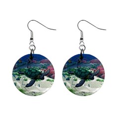 Sea Turtle 1  Button Earrings by gatterwe