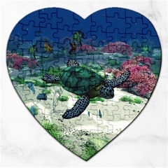 Sea Turtle Jigsaw Puzzle (heart) by gatterwe