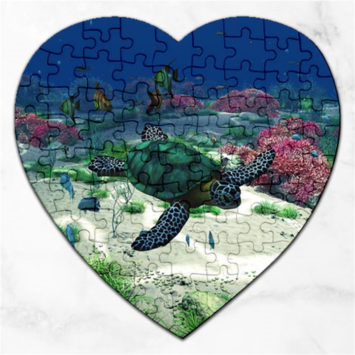 Sea Turtle Jigsaw Puzzle (Heart)