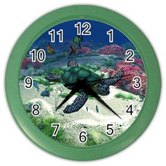 Sea Turtle Color Wall Clock by gatterwe