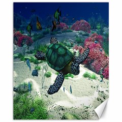 Sea Turtle Canvas 11  X 14  by gatterwe