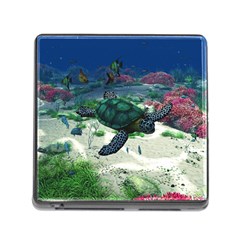 Sea Turtle Memory Card Reader With Storage (square) by gatterwe