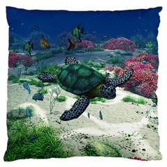 Sea Turtle Large Cushion Case (one Side) by gatterwe