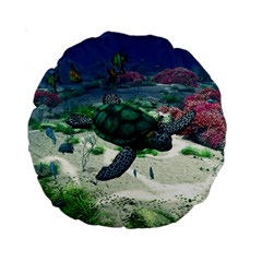 Sea Turtle 15  Premium Round Cushion  by gatterwe