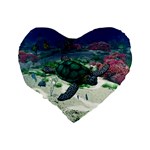 Sea Turtle 16  Premium Heart Shape Cushion  Back