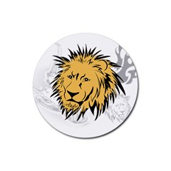 Lion Tattoo Rubber Round Coaster (4 Pack)