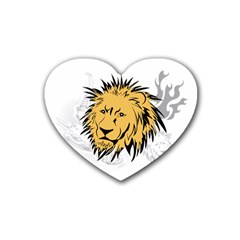 Lion Tattoo Heart Coaster (4 Pack)