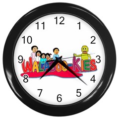 Walabookies Stickers Wall Clock (black) by walabookies