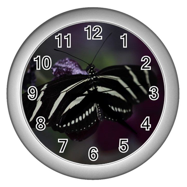 Butterfly 059 001 Wall Clock (Silver)