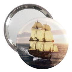 French Warship 3  Handbag Mirror by gatterwe