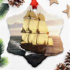 French Warship Snowflake Ornament (two Sides) by gatterwe