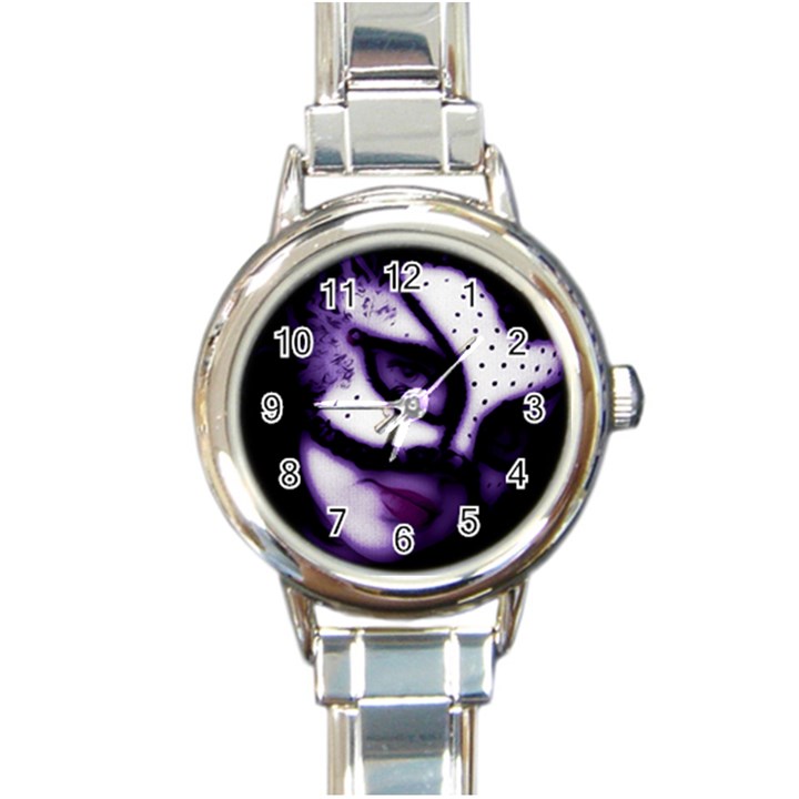 PURPLE M Round Italian Charm Watch