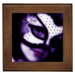 Purple M Framed Ceramic Tile