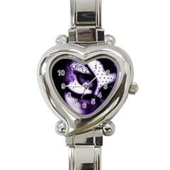 Purple M Heart Italian Charm Watch  by dray6389