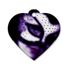 Purple M Dog Tag Heart (two Sided) by dray6389