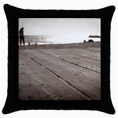 Laguna Beach Walk Black Throw Pillow Case