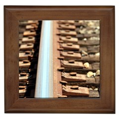 Train Track Framed Ceramic Tile by hlehnerer