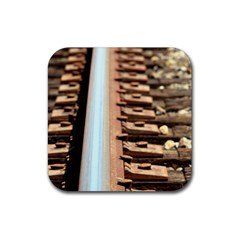 Train Track Drink Coaster (square) by hlehnerer