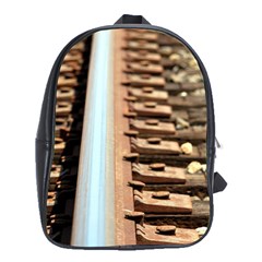 Train Track School Bag (xl) by hlehnerer