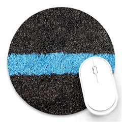 Black Blue Lawn 8  Mouse Pad (round) by hlehnerer