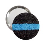 Black Blue Lawn Handbag Mirror (2.25 ) Front