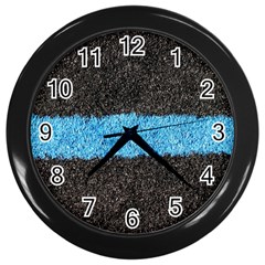 Black Blue Lawn Wall Clock (black) by hlehnerer