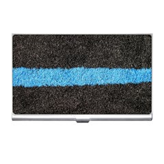 Black Blue Lawn Business Card Holder by hlehnerer