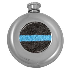 Black Blue Lawn Hip Flask (round) by hlehnerer