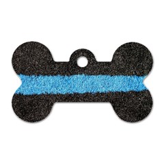 Black Blue Lawn Dog Tag Bone (one Sided) by hlehnerer