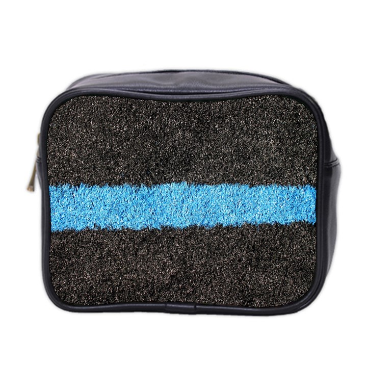 Black Blue Lawn Mini Travel Toiletry Bag (Two Sides)