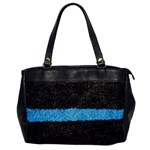 Black Blue Lawn Oversize Office Handbag (One Side) Front