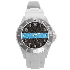 Black Blue Lawn Plastic Sport Watch (large) by hlehnerer