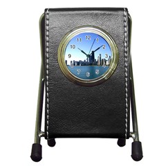 Chicago Skyline Stationery Holder Clock