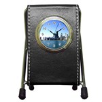 Chicago Skyline Stationery Holder Clock Front