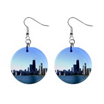 Chicago Skyline Mini Button Earrings Front