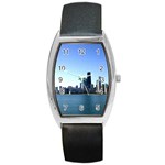 Chicago Skyline Tonneau Leather Watch Front